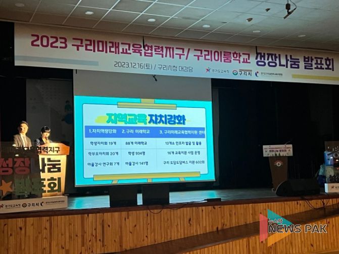 구리남양주교육지원청, 2023 구리미래교육협력지구 및 구리이룸학교 성장나눔 발표회 개최