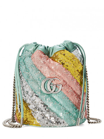 GG 마몽 미니 시퀸 버킷백