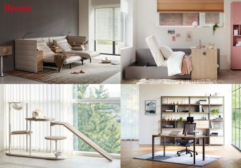 왼쪽 상단부터 시계방향으로 일룸 플라세르 모션 라운지베드, 다나 모션베드, 글렌 시리즈, 캐스터네츠 커스텀 캣타워