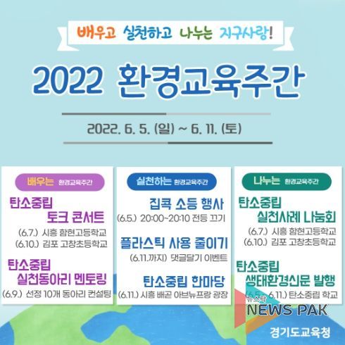 경기도교육청, 2022 환경교육주간 운영 홍보포스터