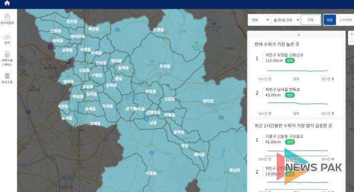 용인특례시 침수 재난 대응 빅데이터 분석 서비스
