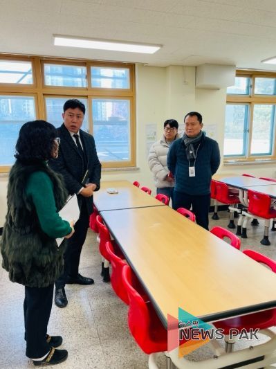 오세풍 도의원, 장기중 급식 환경 개선을 위한 현장 점검