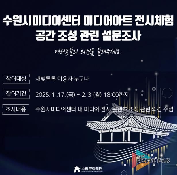 수원문화재단, 미디어기술 활용 전시콘텐츠 제작사업 관련 시민 대상 설문조사 진행