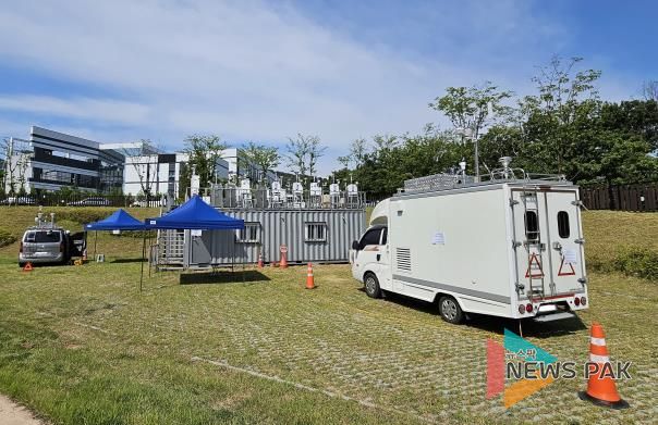 대기환경이동측정차량 숙련도평가 현장 사진
