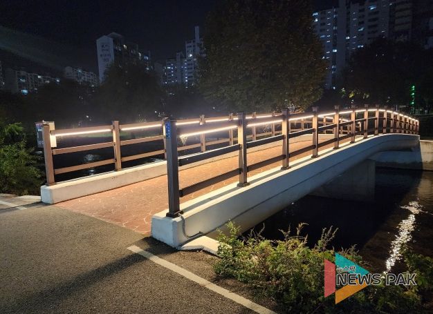 용인특례시 수지구 죽전1동은 목교 제4·6인도교에 LED 경관조명을 설치했다.