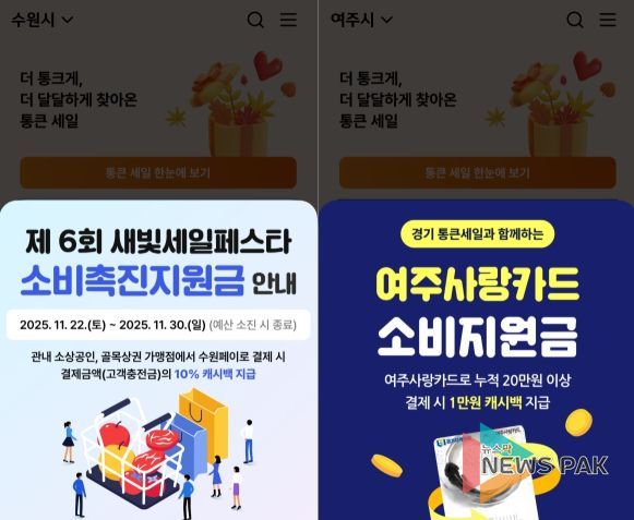 통큰 세일 기간 동안 일부 지차체가 자체 프로모션을 진행하고 있다