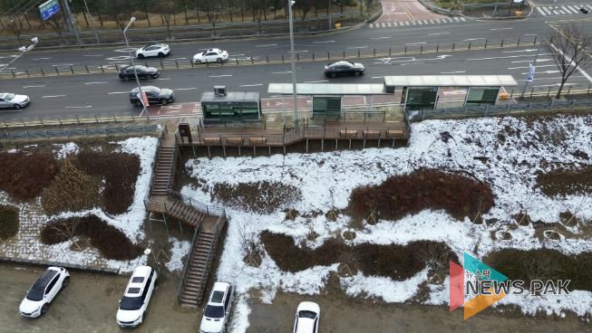 용인특례시가 수지구 성복동에 조성한 미세먼지 차단숲