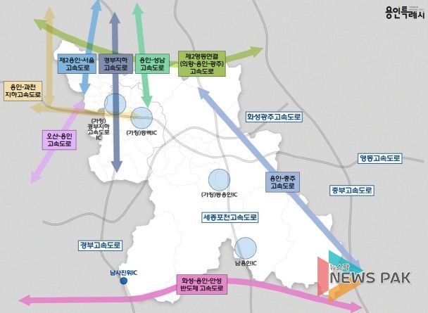 용인특례시의 주요 도로 노선