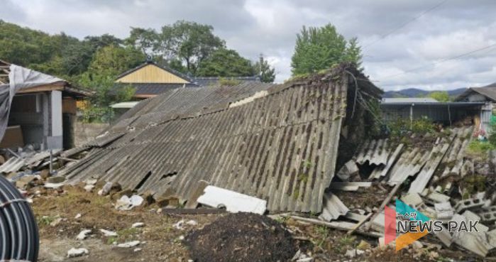 폐슬레이트 수거의 해 지원 대상 예시-2(훼손방치된 석면 슬레이트 건축물)