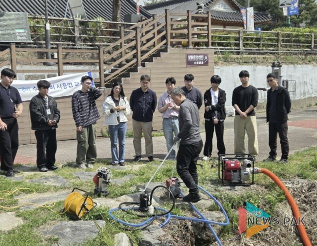 수원시 팔달구, 동 재난 담당자 양수장비 작동 교육 실시