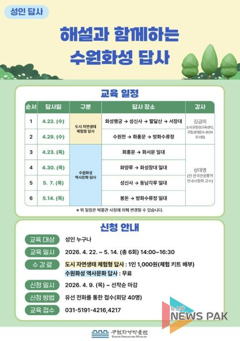 ‘해설과 함께하는 수원화성 답사’ 홍보 포스터